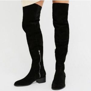 Free People Everly Black Thigh High Boots Womens Size 38